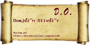 Domján Olivér névjegykártya